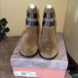 Franco Sarto Brown and Black Ankle Boots